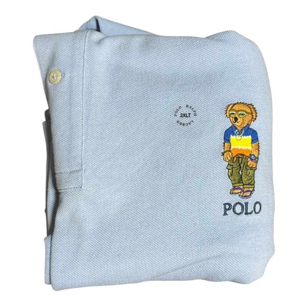 Classic Fit Polo Bear Mesh Polo Ralph Lauren Southport Blue Heritage Bear 2XLT